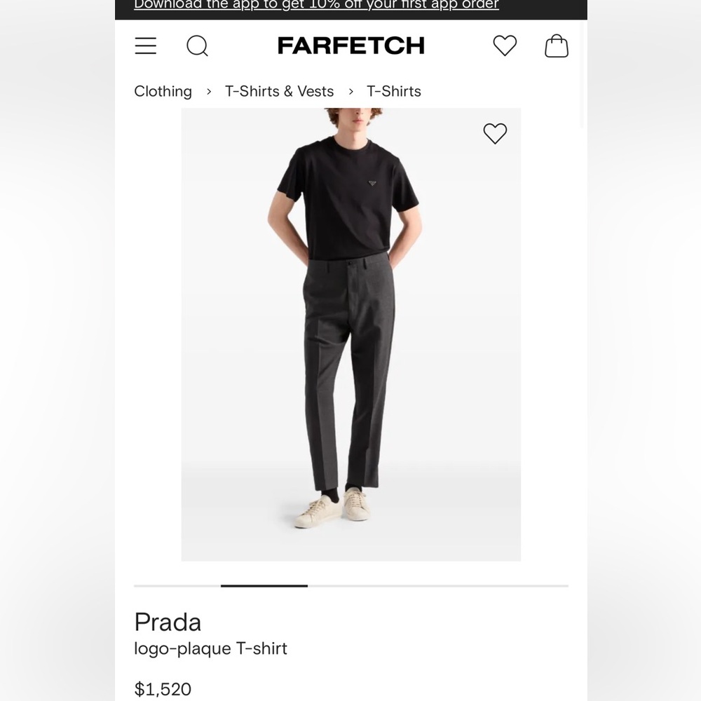 Prada Men's Black Short Sleeve Tee - Picture 4 of 4